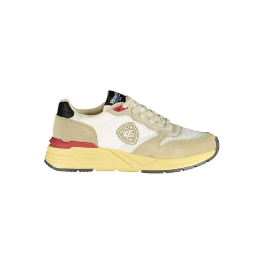 Blauer Beige Polyester Men Sneakers