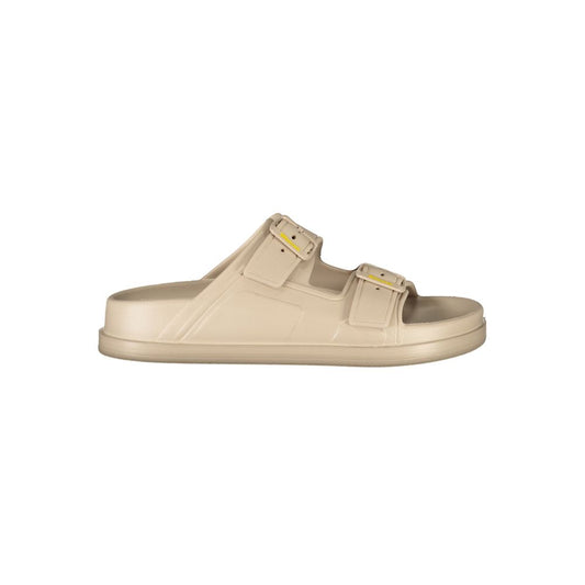 Blauer Beige Polyurethane Women Slipper