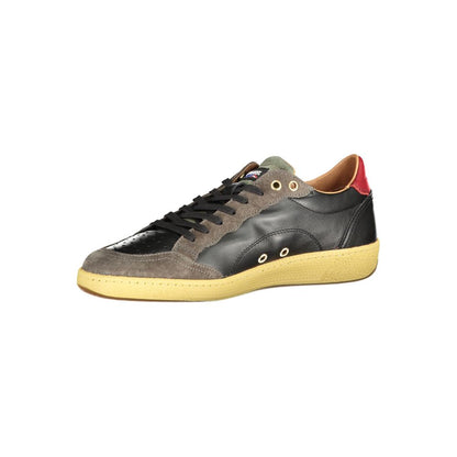 Blauer Black Leather Men Sneakers