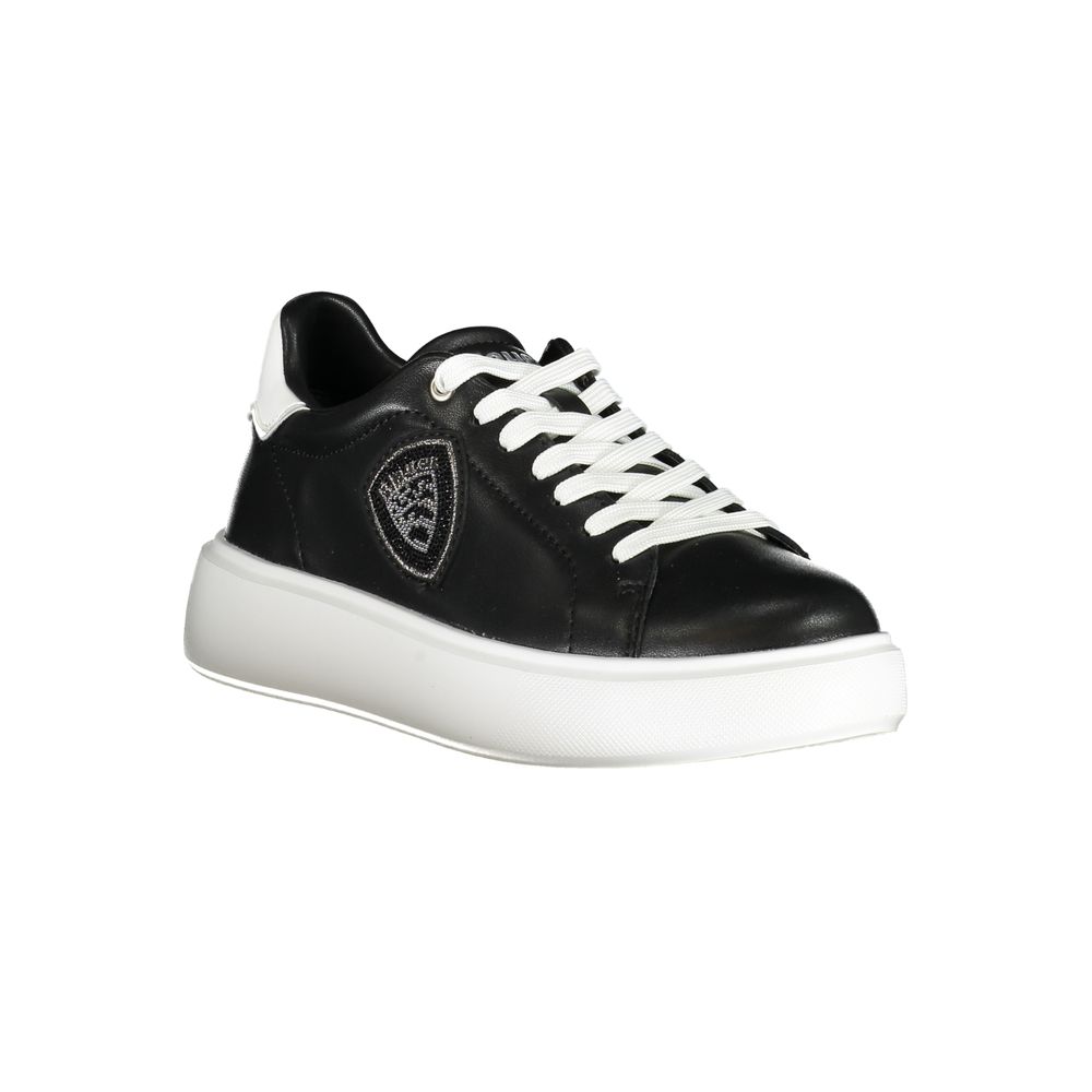 Blauer Black Leather Women Sneakers