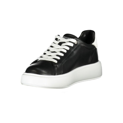 Blauer Black Leather Women Sneakers