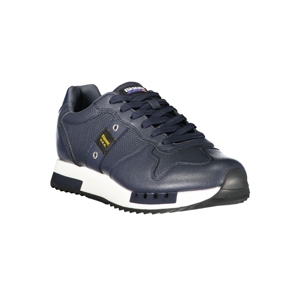 Blauer Blue Leather Men Sneakers