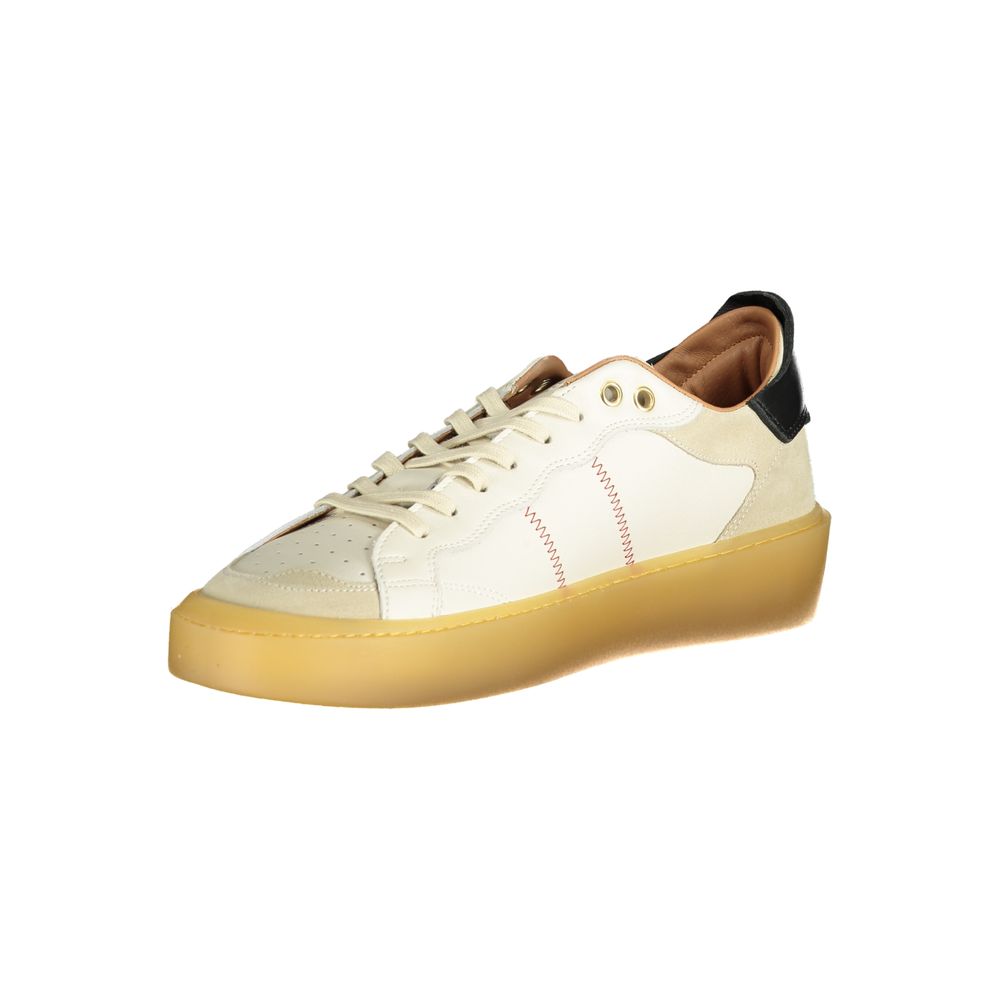 Blauer White Leather Men Sneakers