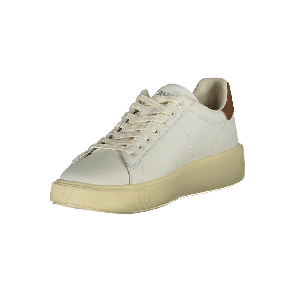 Blauer White Leather Men Sneakers