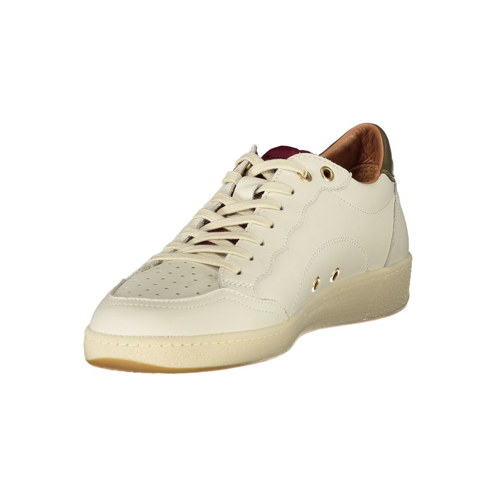 Blauer White Leather Men Sneakers