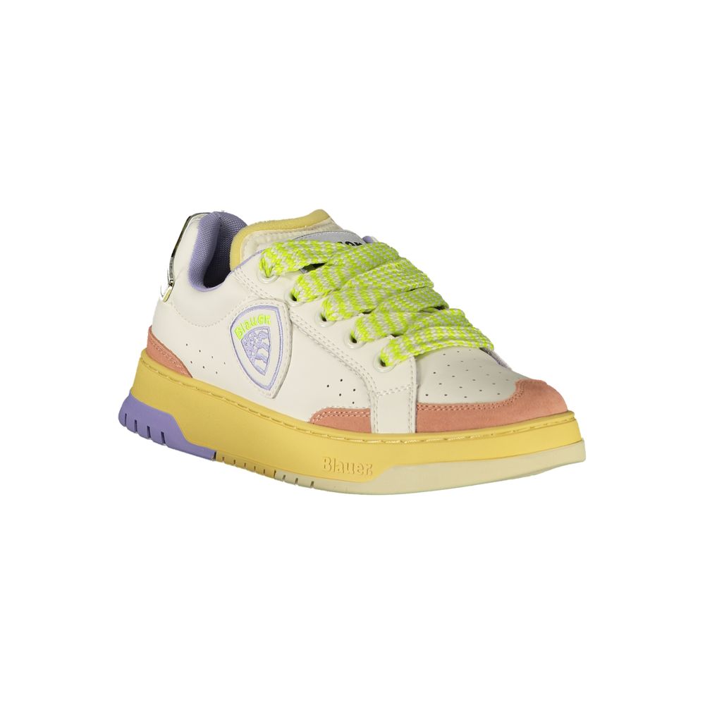 Blauer White Leather Women Sneakers