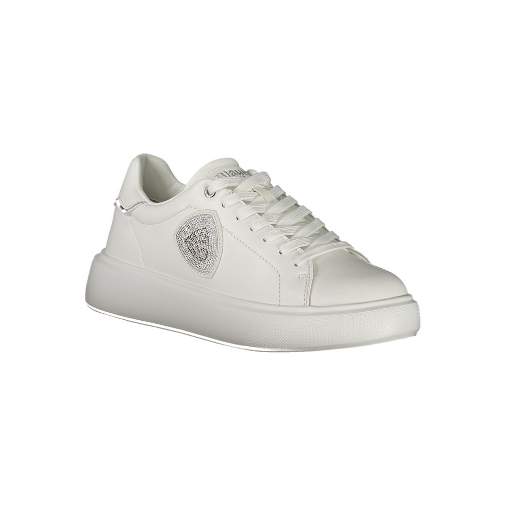 Blauer White Leather Women Sneakers