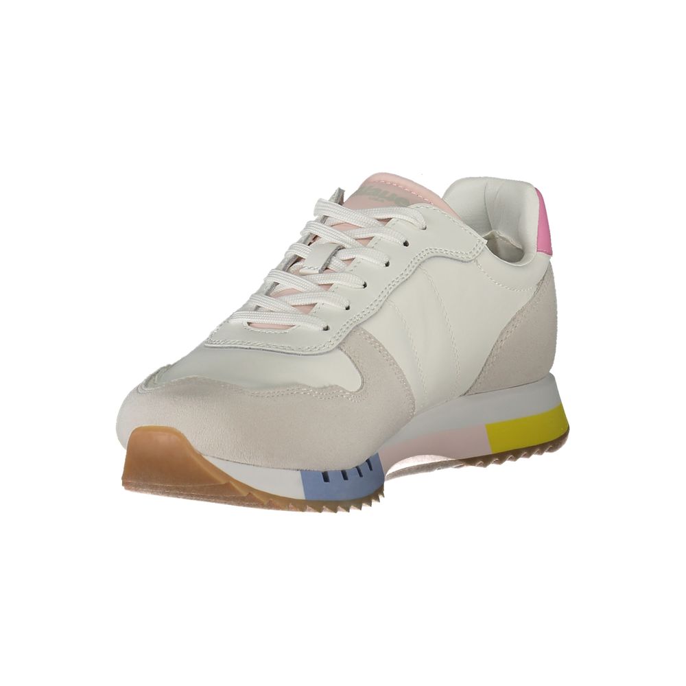 Blauer White Leather Women Sneakers