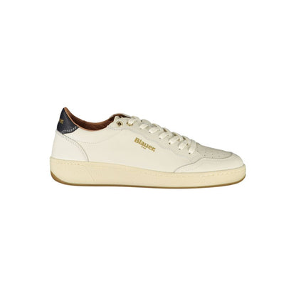 Blauer White Leather Women Sneakers