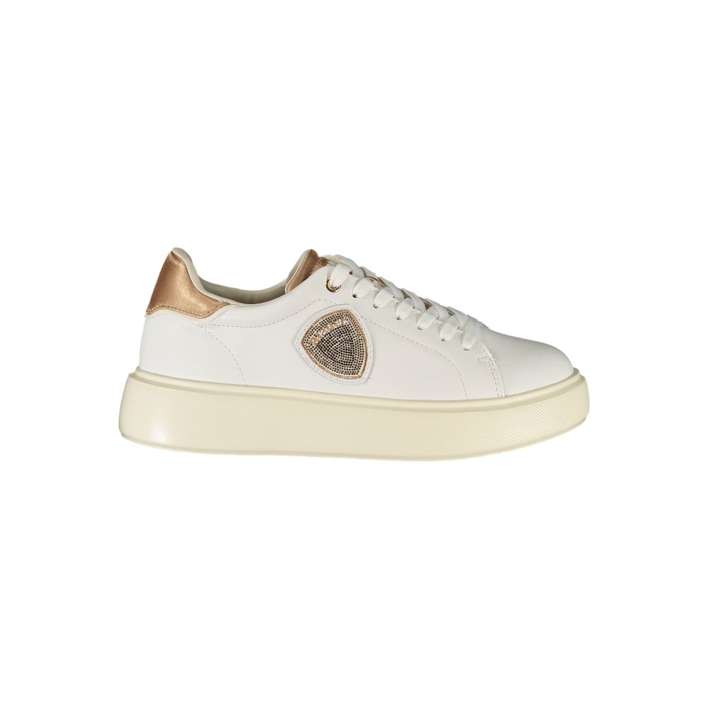 Blauer White Leather Women Sneakers