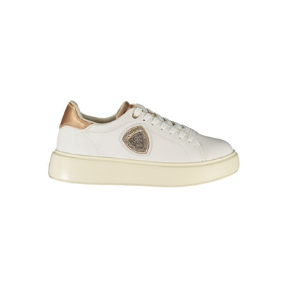 Blauer White Leather Women Sneakers