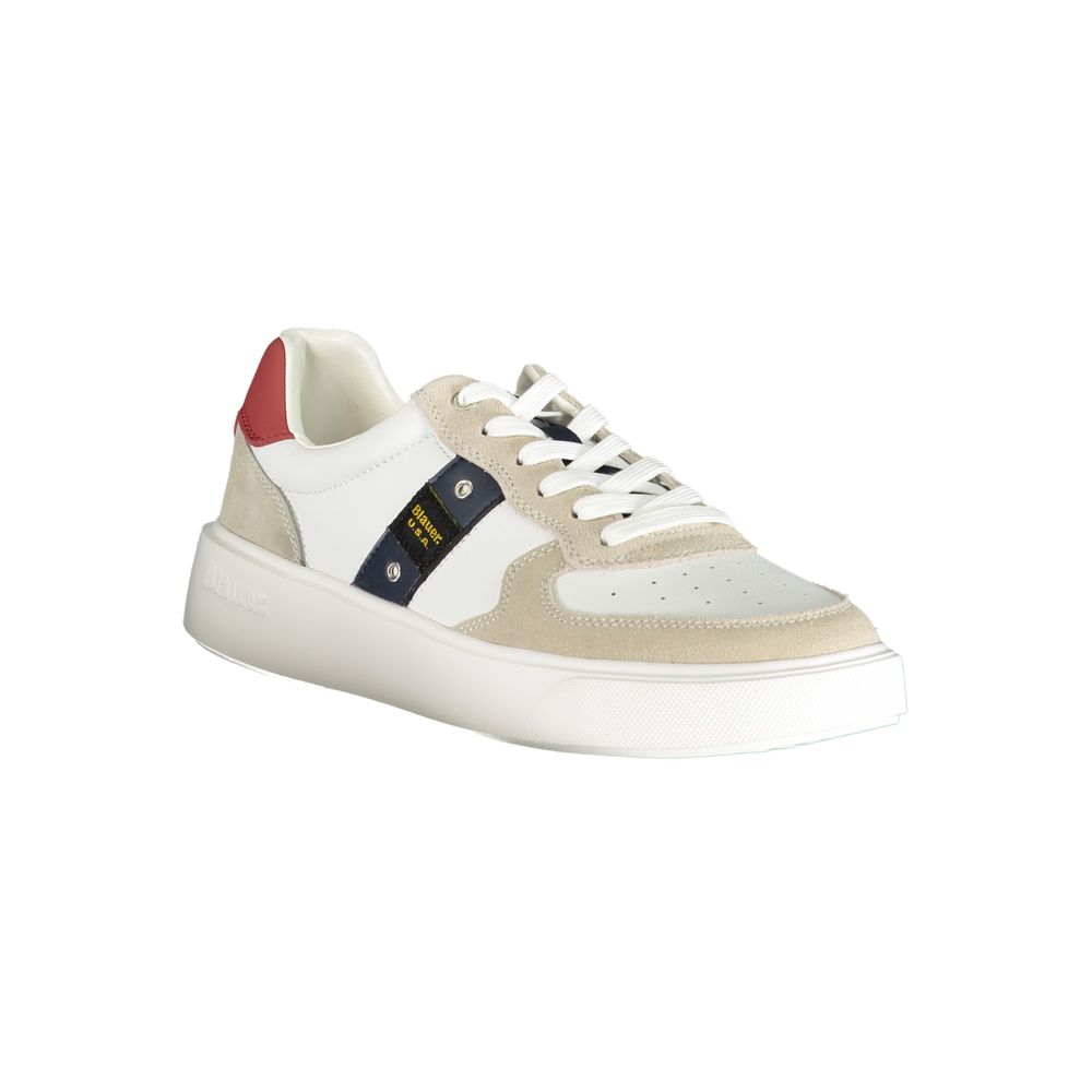 Blauer White Polyethylene Men Sneakers