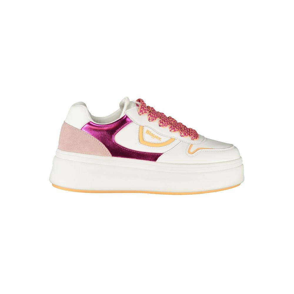 Blauer White Polyurethane Women Sneaker