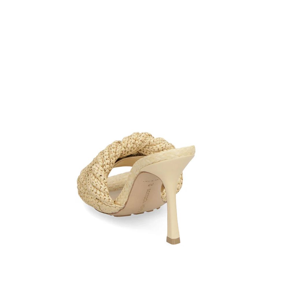Bottega Veneta Beige Raffia Mules