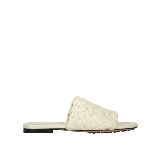 Bottega Veneta White Lamb Leather Mules