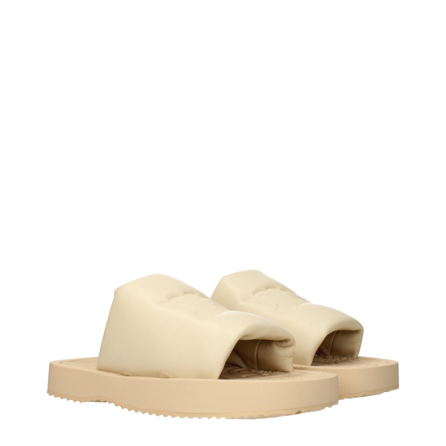 Burberry Beige Leather Slippers