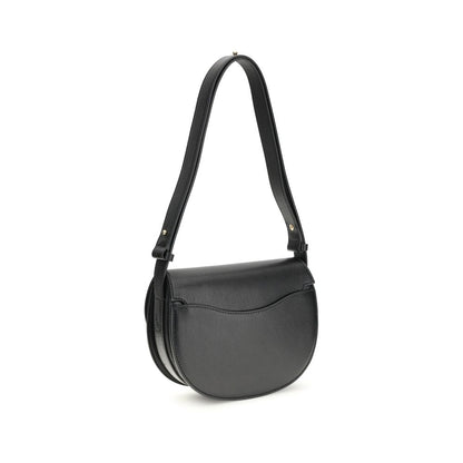 Burberry Black Calf Leather Bos Taurus Shoulder Bag