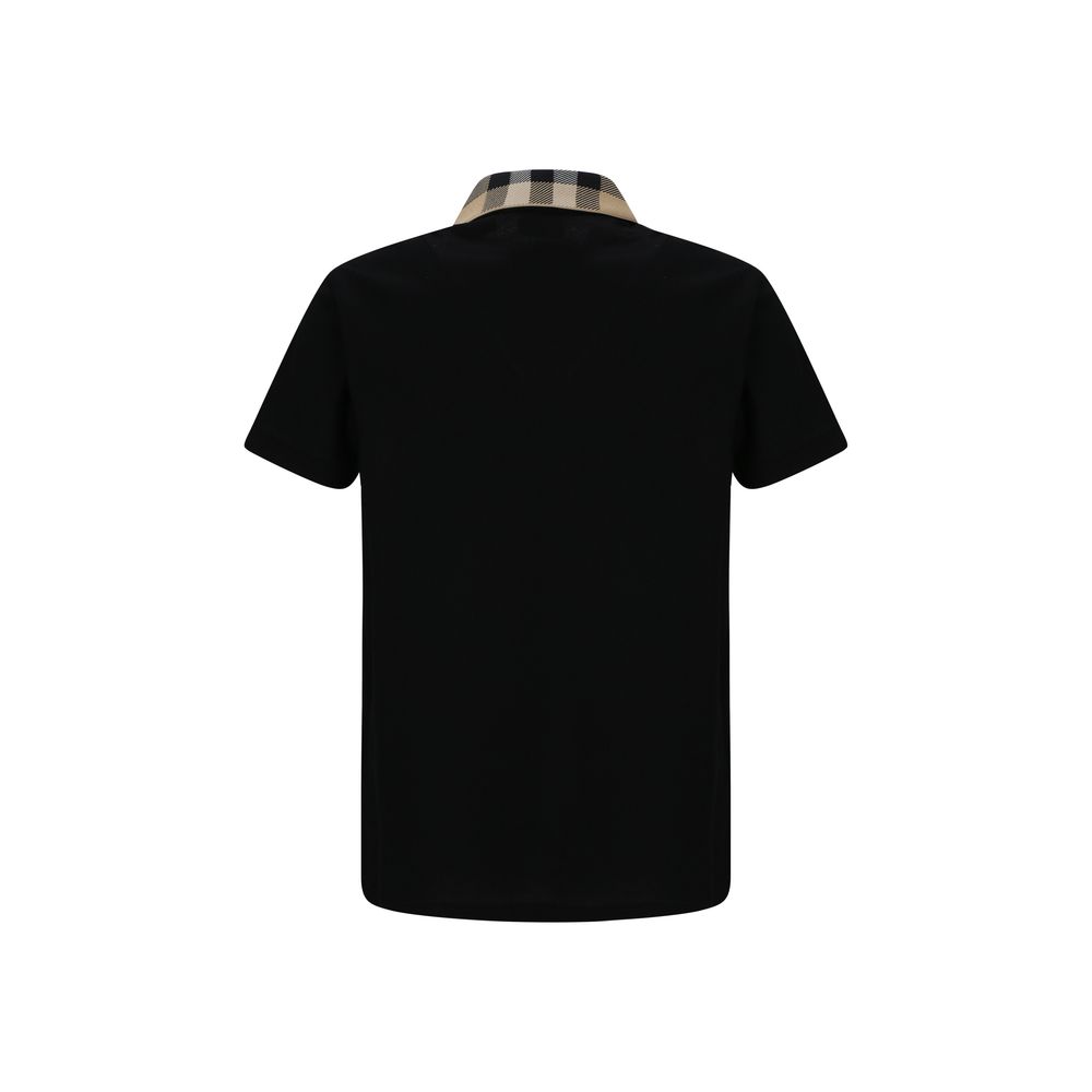 Burberry Black Cotton Polo Shirt