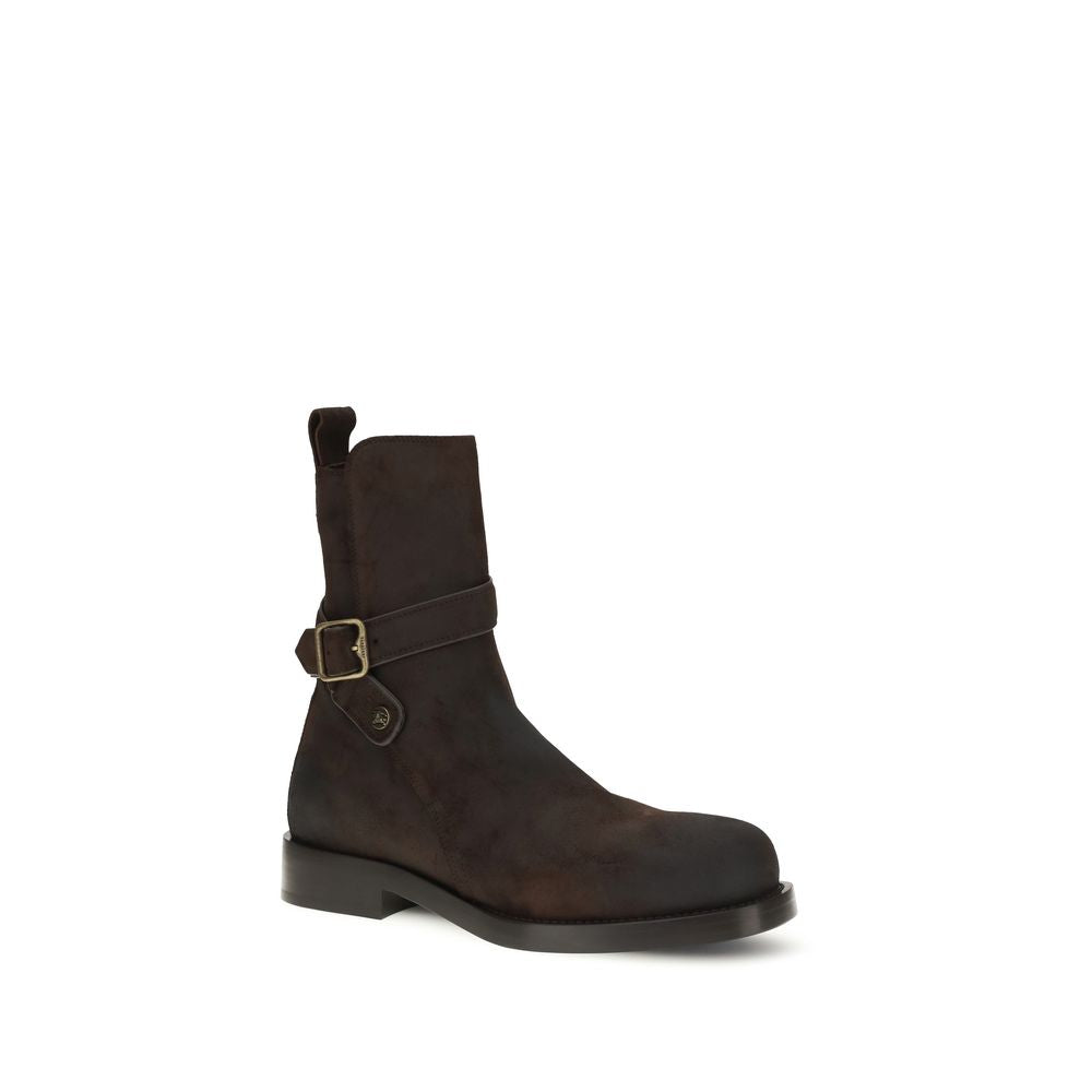 Burberry Brown Calf Leather Bos Taurus Lace-Up Boots
