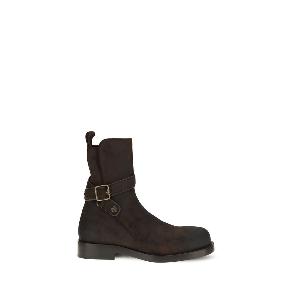Burberry Brown Calf Leather Bos Taurus Lace-Up Boots