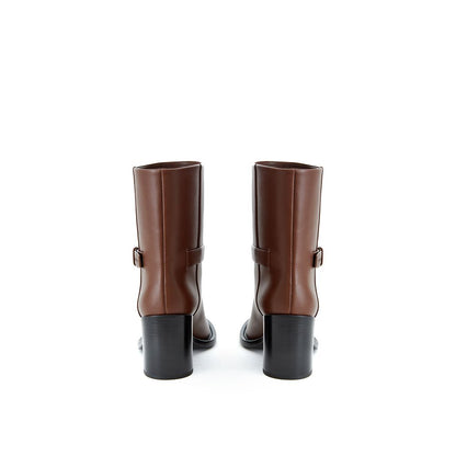 Burberry Brown Leather Ankle Boots