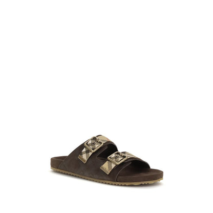 Burberry Brown Rubber Flat Sandals