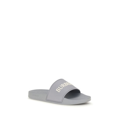 Burberry Gray Rubber Slides