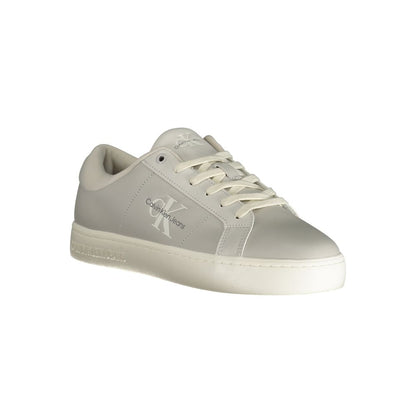Calvin Klein Gray Leather Mens Sneakers