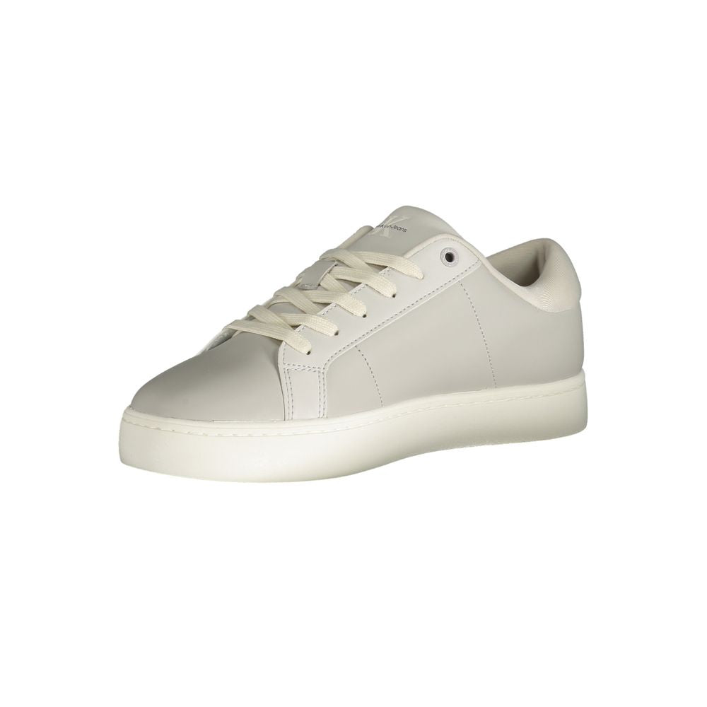 Calvin Klein Gray Leather Mens Sneakers