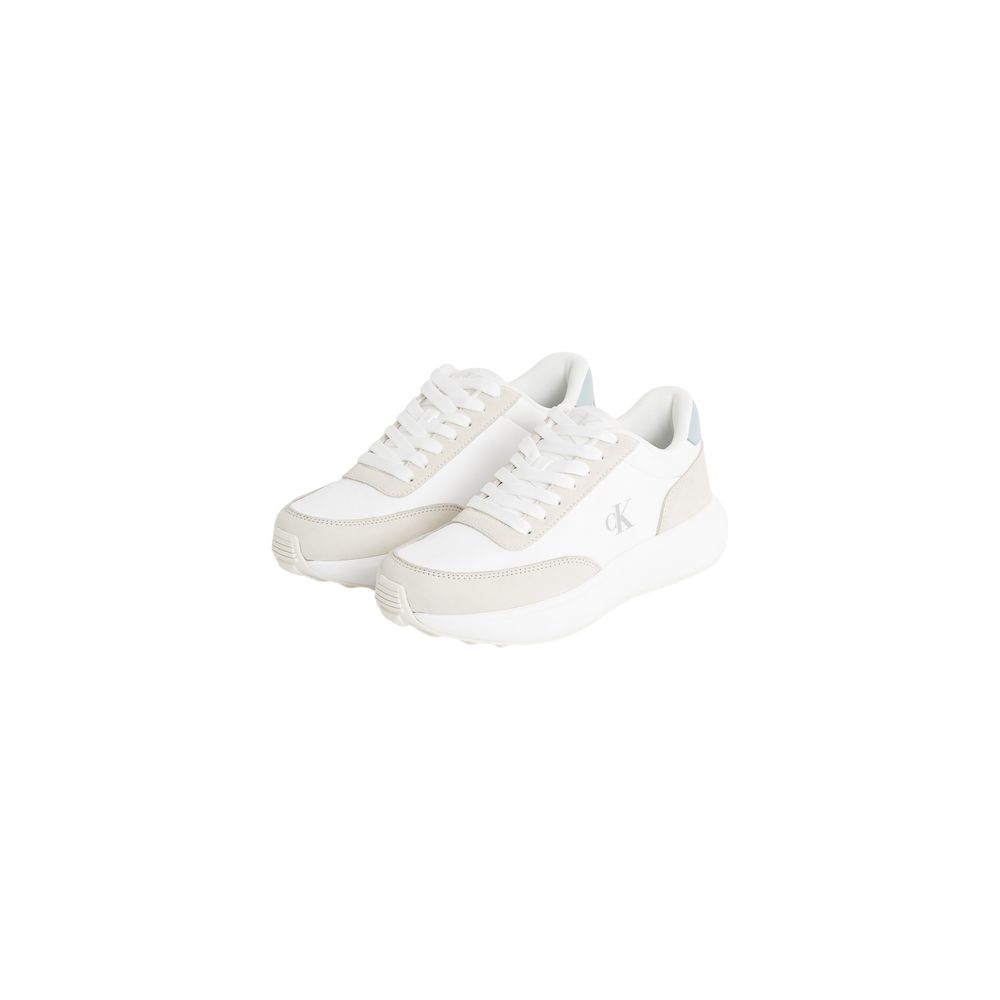Calvin Klein Jeans Cream Leather Sneakers