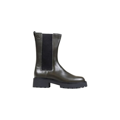 Calvin Klein Jeans Gray Leather Ankle Boots