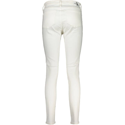 Calvin Klein White Cotton Jeans & Pant
