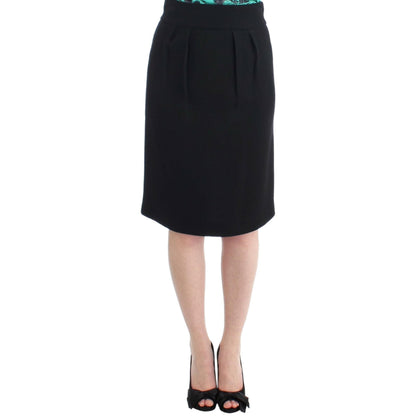 Cavalli Black wool pencil skirt