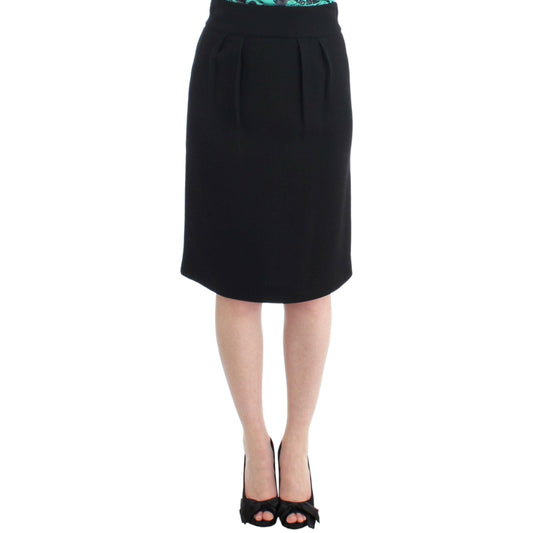 Cavalli Black wool pencil skirt