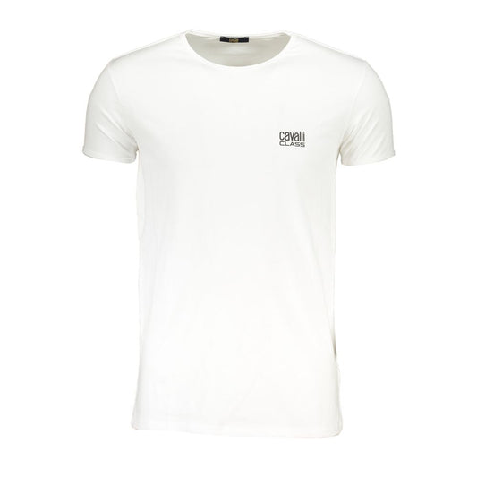 Cavalli Class Bianco Cotton Men T-Shirt
