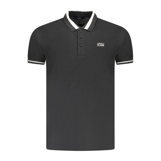 Cavalli Class Black Cotton Men Polo