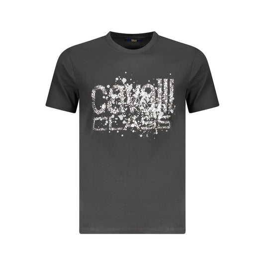 Cavalli Class Black Cotton Men T-Shirt
