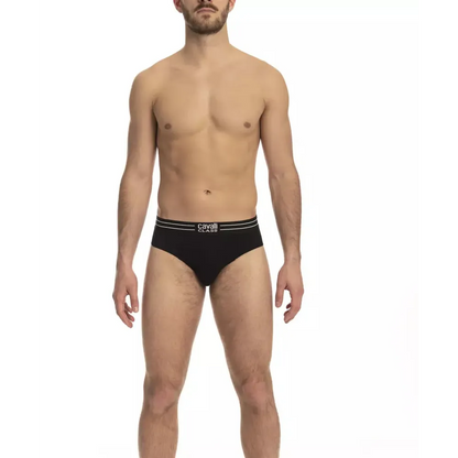 Cavalli Class Black Cotton Men's Underwear Trio Pack