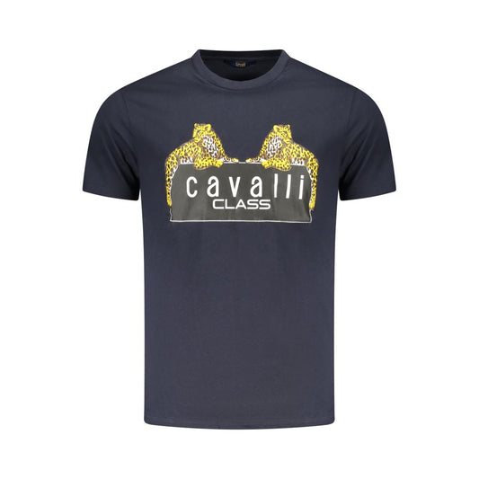 Cavalli Class Blu Cotton Men T-Shirt