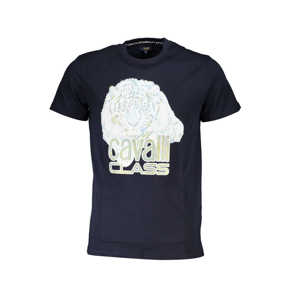 Cavalli Class Blu Cotton Men T-Shirt