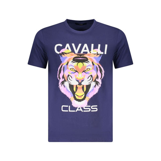 Cavalli Class Blu Cotton Men T-Shirt