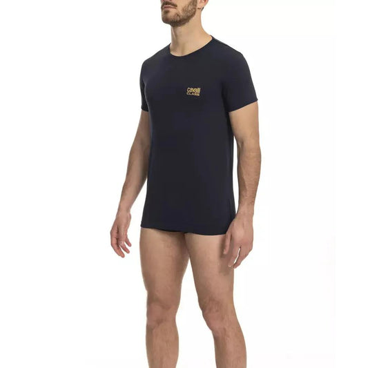 Cavalli Class "Blue Cotton Men T-Shirt"
