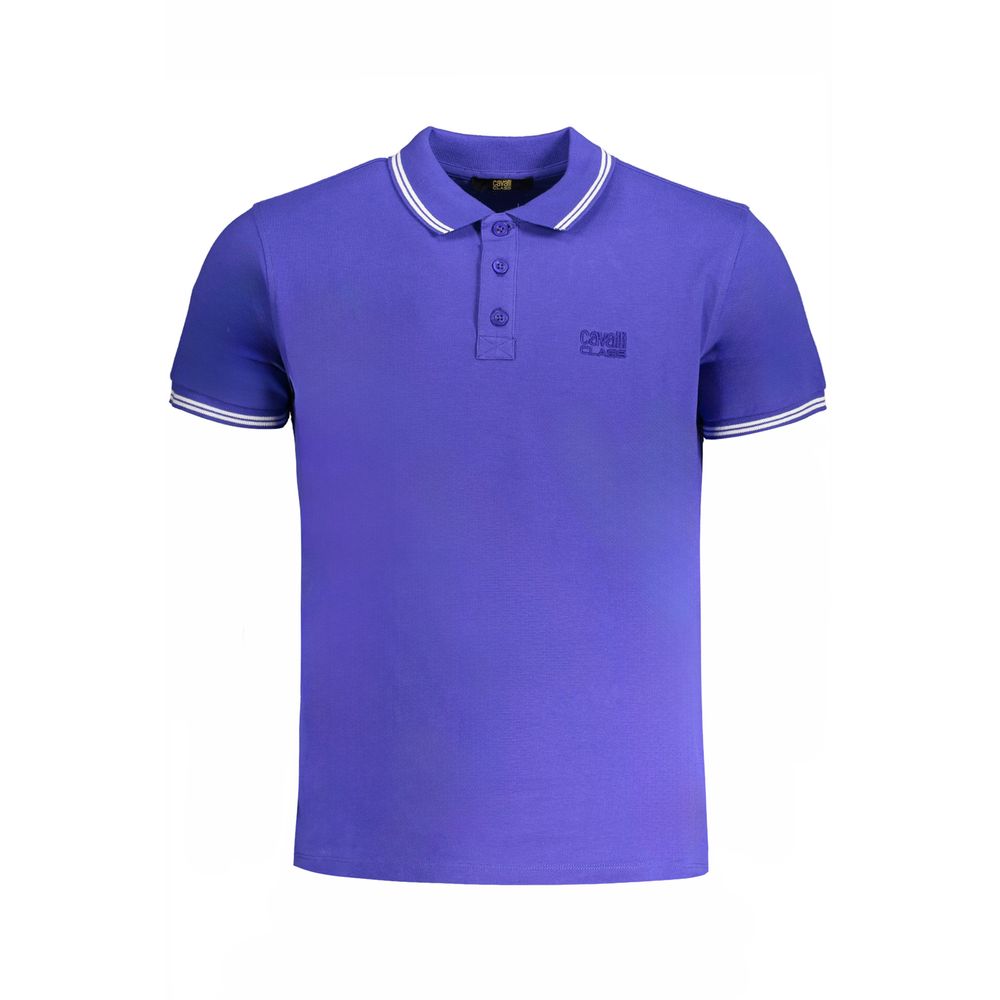 Cavalli Class Blue Cotton Men's Polo Shirt