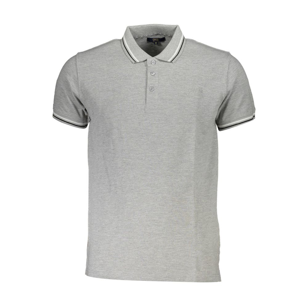 Cavalli Class Brown Cotton Men Polo Shirt