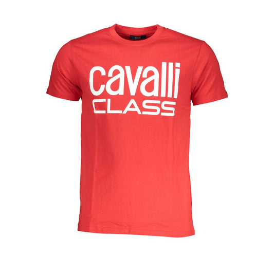 Cavalli Class Rosso Cotton Men T-Shirt