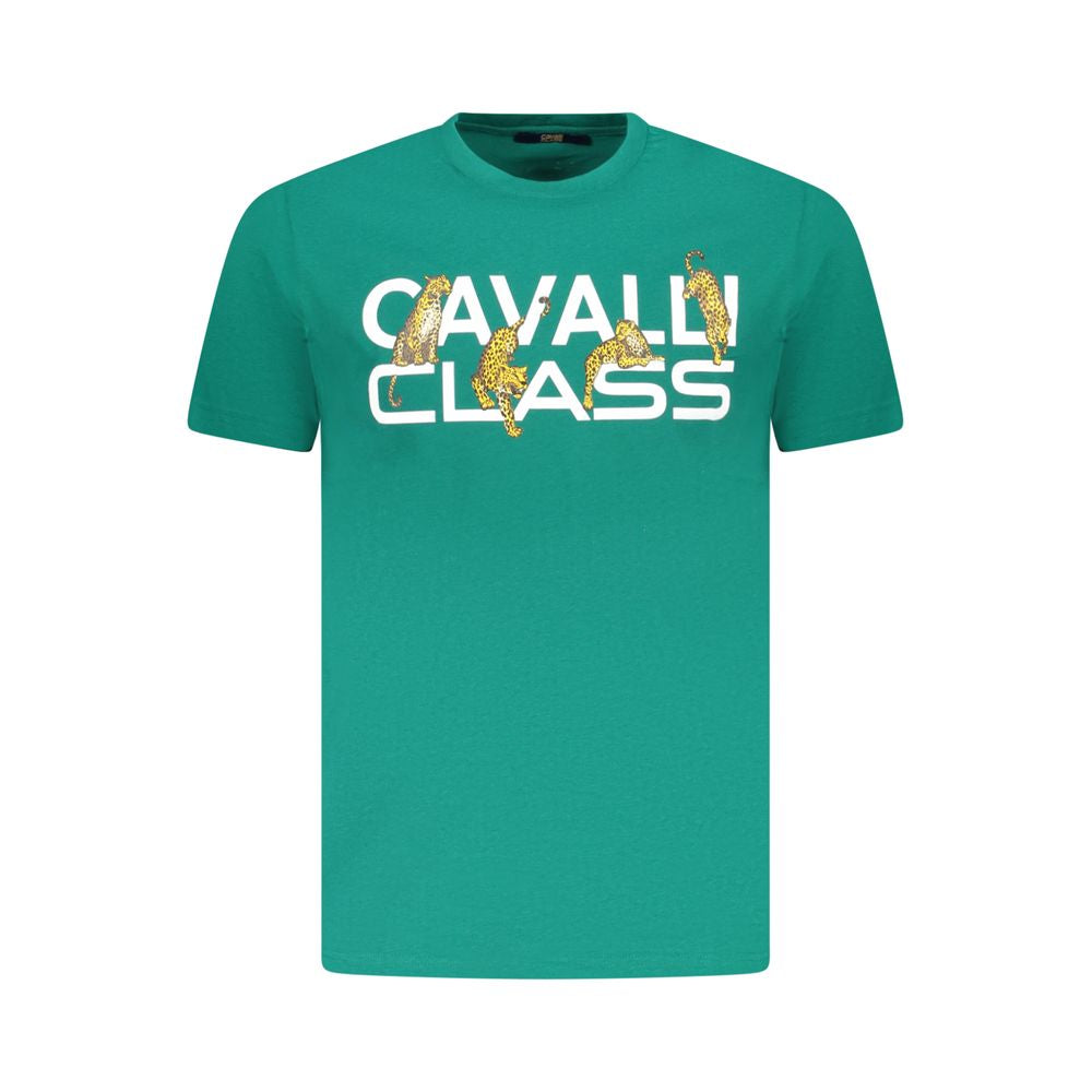 Cavalli Class Verde Cotton Men T-Shirt
