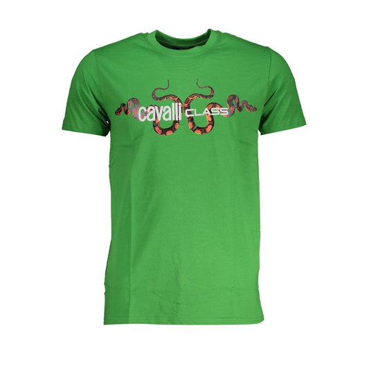 Cavalli Class Verde Cotton Men T-Shirt