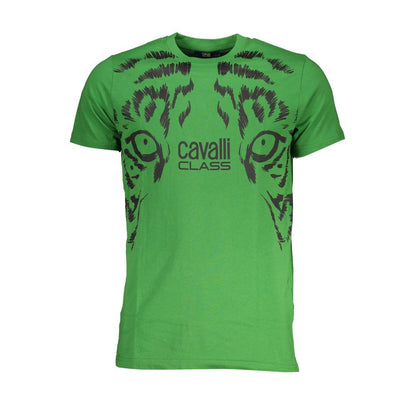 Cavalli Class Verde Cotton Men T-Shirt