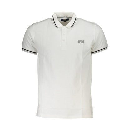 Cavalli Class White Cotton Men Polo Shirt