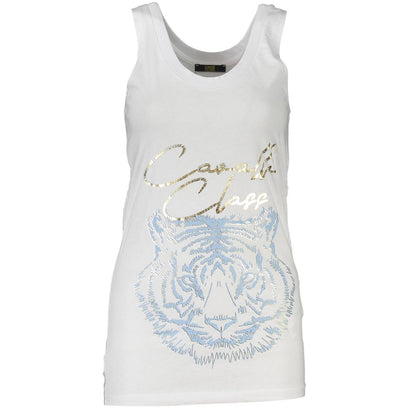 Cavalli Class White Cotton Tank Top